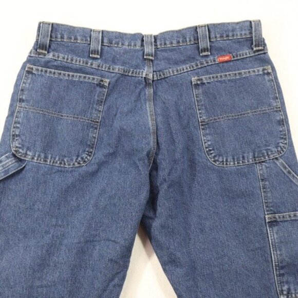 Wrangler Jeans Mens 36x30 (Fits 38x30) Blue Straight Leg Lined Hammer Hoop - Picture 4 of 10